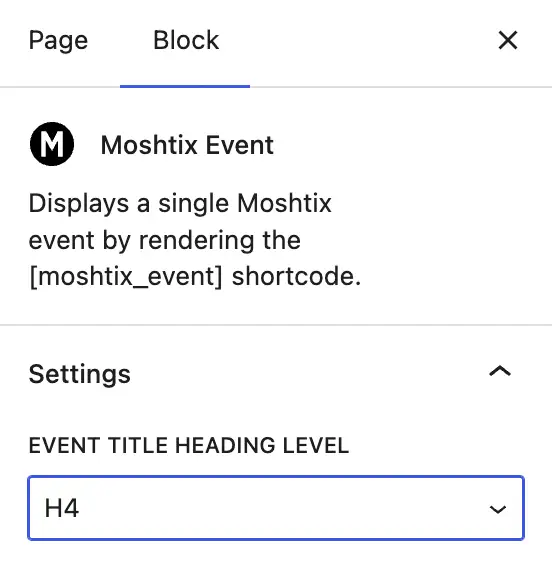 Moshtix Event With H4 Heading